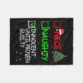 Nice Naughty Innocent Until Proven Guilty Christma Fleecedecke (Vorderseite (Horizontal))