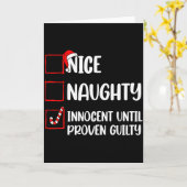 Nice Naughty Innocent Until Proven Guilty Christma Karte (Gelbe Blume)
