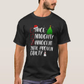 Nice Naughty Innocent Until Proven Guilty Xmas Mat T-Shirt (Vorderseite)