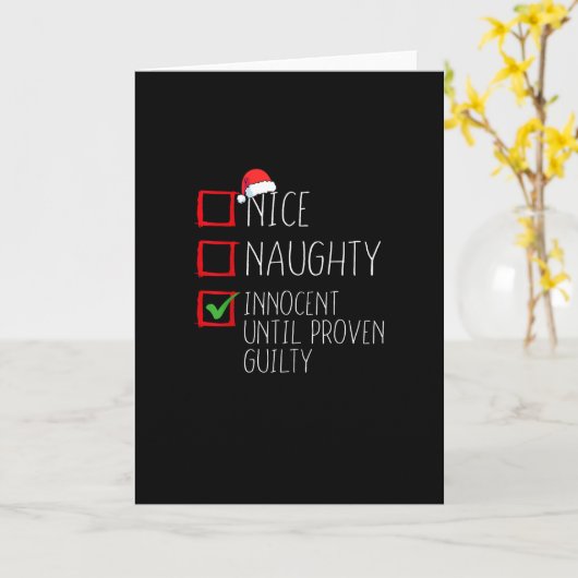 Nice Naughty Innocent Until Proven Karte (Gelbe Blume)