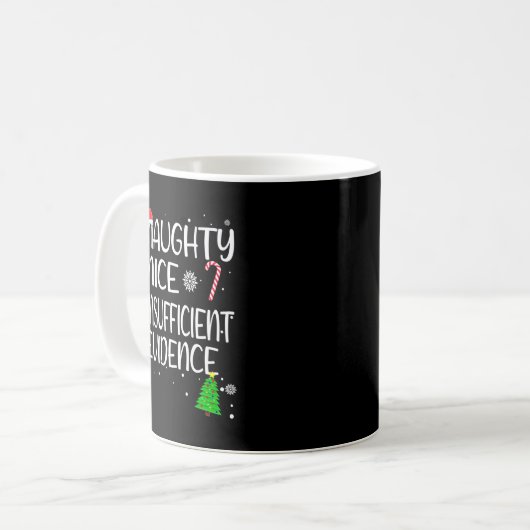 Nice Naughty Insufficient Evidence Christmas Famil Kaffeetasse (Vorderseite Links)