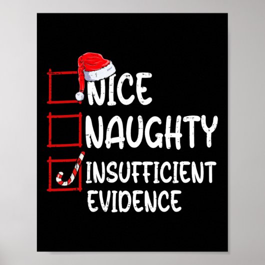 Nice Naughty Insufficient Evidence Christmas List  Poster (Vorne)