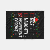 Nice Naughty Insufficient Evidence Christmas Santa Fleecedecke (Vorderseite (Horizontal))