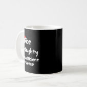 Nice Naughty Insufficient Evidence Christmas Santa Kaffeetasse (Vorderseite Links)