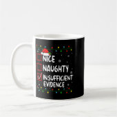 Nice Naughty Insufficient Evidence Christmas Santa Kaffeetasse (Links)