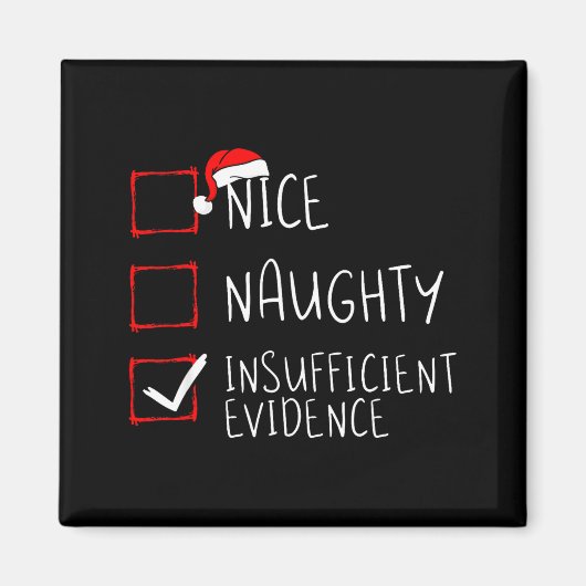Nice Naughty Insufficient Evidence Christmas Santa Magnet (Vorne)