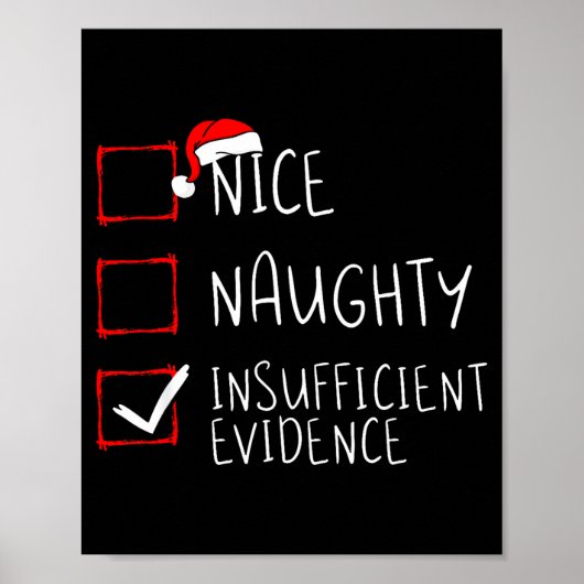 Nice Naughty Insufficient Evidence Christmas Santa Poster (Vorne)