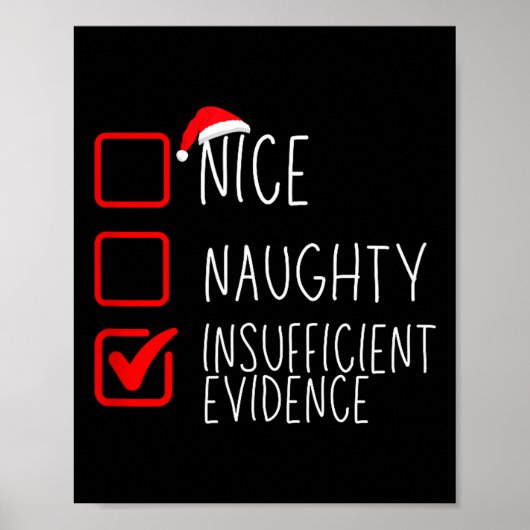 Nice Naughty Insufficient Evidence Christmas Santa Poster (Vorne)