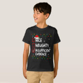 Nice Naughty Insufficient Evidence Christmas Santa T-Shirt (Vorne ganz)