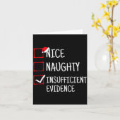 Nice Naughty Insufficient Evidence Funny Christmas Karte (Gelbe Blume)