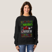 Nice Naughty Insufficient Evidence Ugly Christmas Sweatshirt (Vorne ganz)