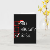 Nice Naughty Irish Christmas Ireland Heritage Root Karte (Gelbe Blume)