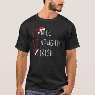 Nice Naughty Irish Christmas Ireland Heritage Root T-Shirt