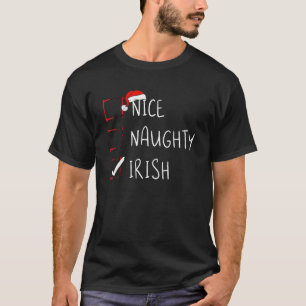 Nice Naughty Irish Christmas Ireland Heritage Root T-Shirt
