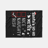 Nice Naughty Irish Christmas List Santa Claus Iris Fleecedecke (Vorderseite (Horizontal))