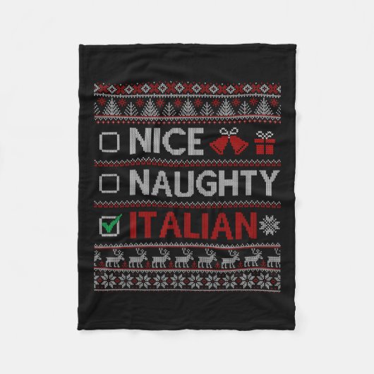 Nice Naughty Italian Funny Christmas Family Matchi Fleecedecke (Vorderseite)