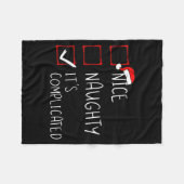 Nice Naughty Its Complicated Christmas List Santa Fleecedecke (Vorderseite (Horizontal))