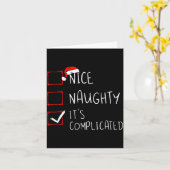 Nice Naughty Its Complicated Christmas List Santa  Karte (Gelbe Blume)