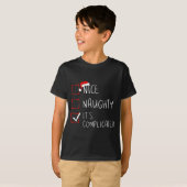 Nice Naughty Its Complicated Christmas List Santa T-Shirt (Vorne ganz)