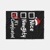 Nice Naughty It's Complicated Funny Christmas List Fleecedecke (Vorderseite (Horizontal))