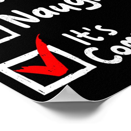 Nice Naughty It's Complicated Funny Christmas List Poster (Ecke)