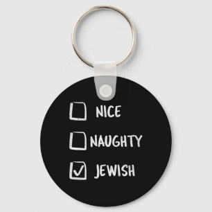 Nice Naughty Jewish Hanukkah Geschenk Weihnachten Schlüsselanhänger