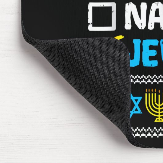 Nice Naughty Jewish Ugly Hanukkah Sweater Chanukah Mousepad (Ecke)