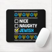 Nice Naughty Jewish Ugly Hanukkah Sweater Chanukah Mousepad (Mit Mouse)
