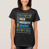 Nice Naughty Jewish Ugly Hanukkah Sweater Chanukah T-Shirt (Vorderseite)