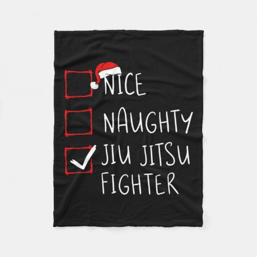Nice Naughty Jiu Jitsu Fighter List Weihnachtsmann Fleecedecke (Vorderseite)