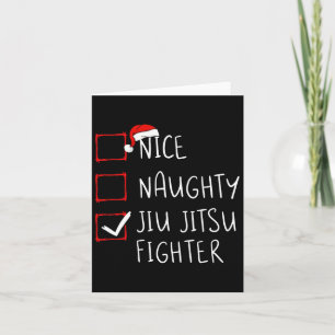 Nice Naughty Jiu Jitsu Fighter List Weihnachtsmann Karte