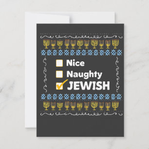Nice Naughty jüdischen Hanukkah Ugly Sweater