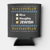 Nice Naughty jüdischen Hanukkah Ugly Sweater Dosenkühler (Vorderseite)