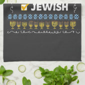 Nice Naughty jüdischen Hanukkah Ugly Sweater Geschirrtuch (Gefaltet)