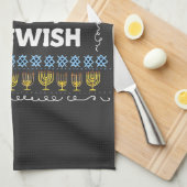 Nice Naughty jüdischen Hanukkah Ugly Sweater Geschirrtuch (Viertel Falte)