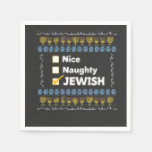 Nice Naughty jüdischen Hanukkah Ugly Sweater Serviette (Vorderseite)