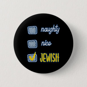 Nice Naughty jüdischen Ugly Hanukkah Sweater Chanu Button