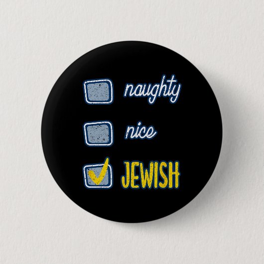 Nice Naughty jüdischen Ugly Hanukkah Sweater Chanu Button (Vorderseite)
