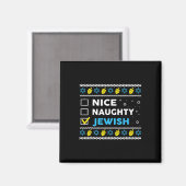 Nice Naughty jüdischen Ugly Hanukkah Sweater Chanu Magnet (Vorderseite/Rückseite)