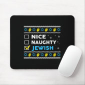 Nice Naughty jüdischen Ugly Hanukkah Sweater Chanu Mousepad (Mit Mouse)