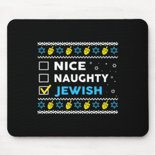 Nice Naughty jüdischen Ugly Hanukkah Sweater Chanu Mousepad