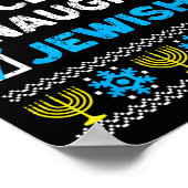 Nice Naughty jüdischen Ugly Hanukkah Sweater Chanu Poster (Ecke)