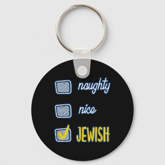 Nice Naughty jüdischen Ugly Hanukkah Sweater Chanu Schlüsselanhänger (Vorderseite)