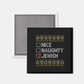 Nice Naughty jüdischen Ugly Hanukkah Sweater Funny Magnet (Vorderseite/Rückseite)