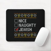 Nice Naughty jüdischen Ugly Hanukkah Sweater Funny Mousepad (Mit Mouse)