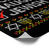 Nice Naughty jüdischen Ugly Hanukkah Sweater Funny Poster (Ecke)