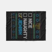 Nice Naughty jüdischen Ugy Weihnachten Sweater Fun Fleecedecke (Vorderseite (Horizontal))