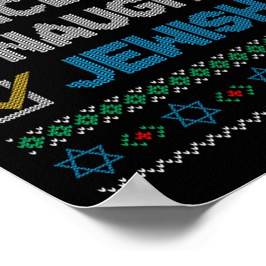 Nice Naughty jüdischen Ugy Weihnachten Sweater Fun Poster (Ecke)