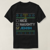 Nice Naughty jüdischen Ugy Weihnachten Sweater Fun T-Shirt (Design vorne)