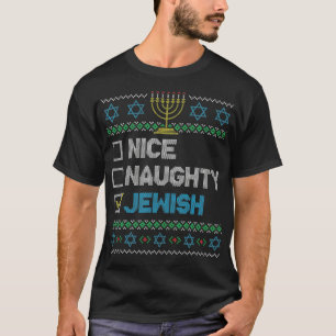 Nice Naughty jüdischen Ugy Weihnachten Sweater Fun T-Shirt